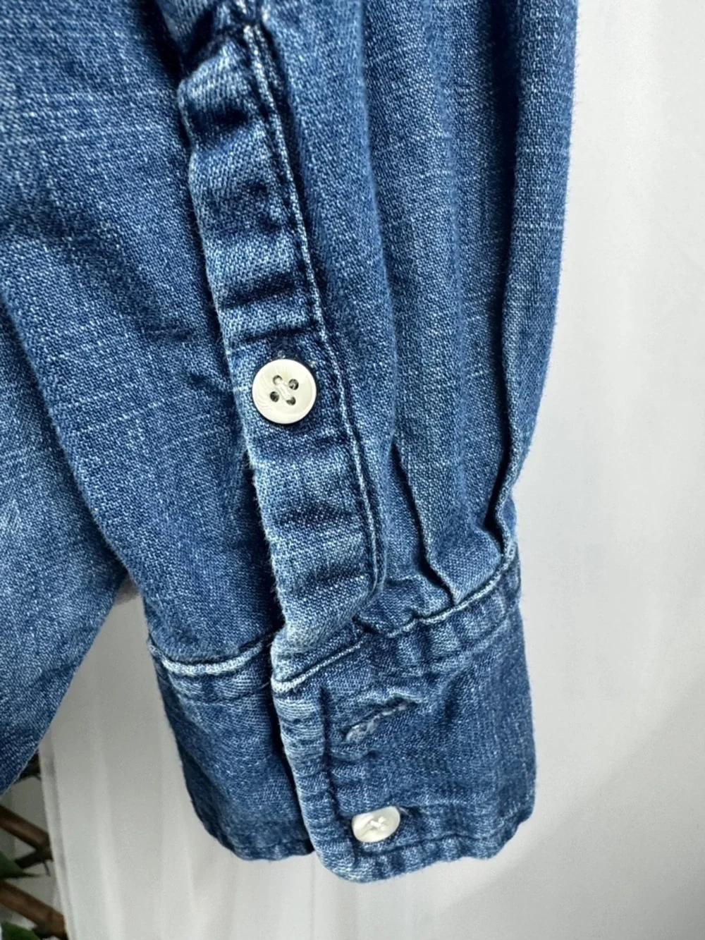 Merona Denim Henley Shirt in Classic Blue - Picture 5 of 8